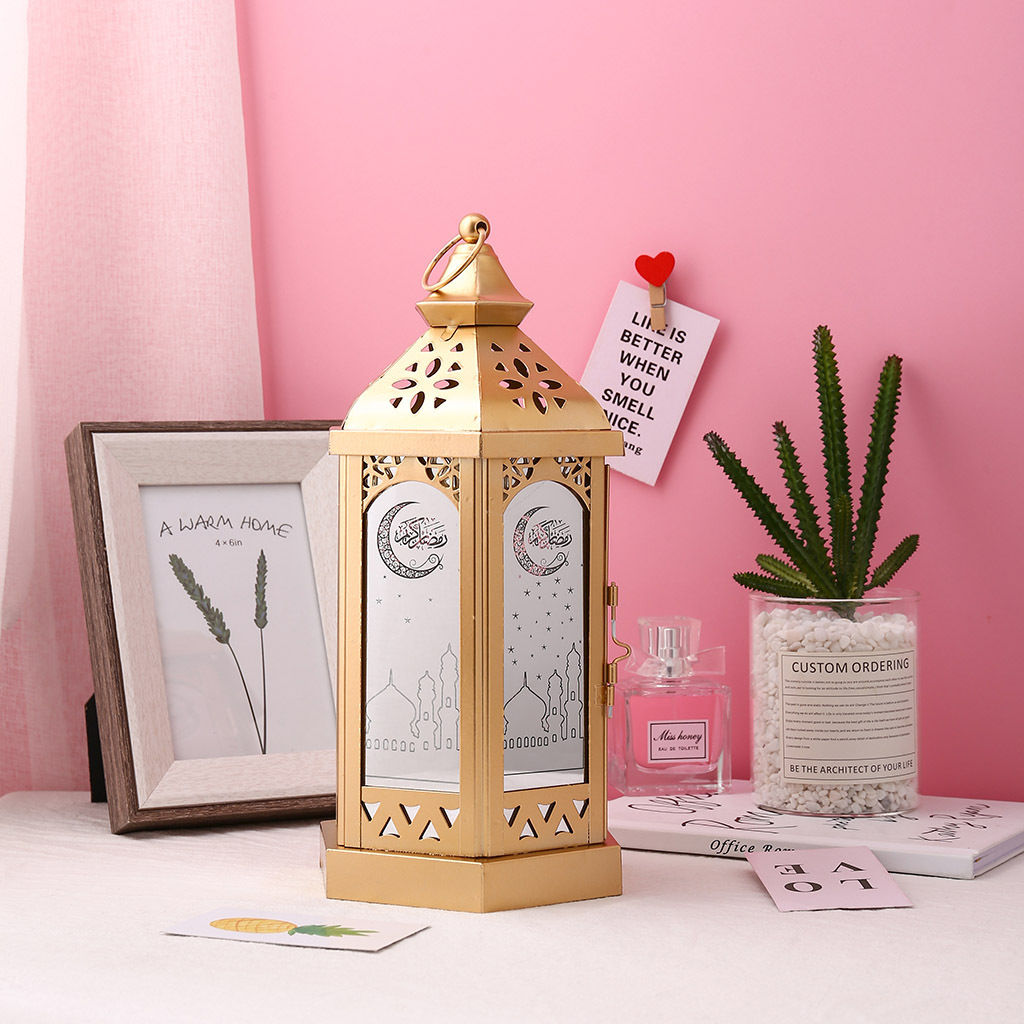 Ranadan Ramadan lantern, Eid al-Fitr ironwork metal display typhoon lantern handicraft, Arab lantern pic 4