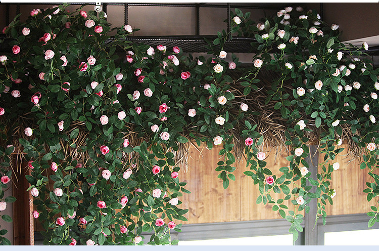 仿真蔷薇玫瑰花藤假花藤条藤蔓塑料花吊顶空调水管道遮挡阳台装饰详情18