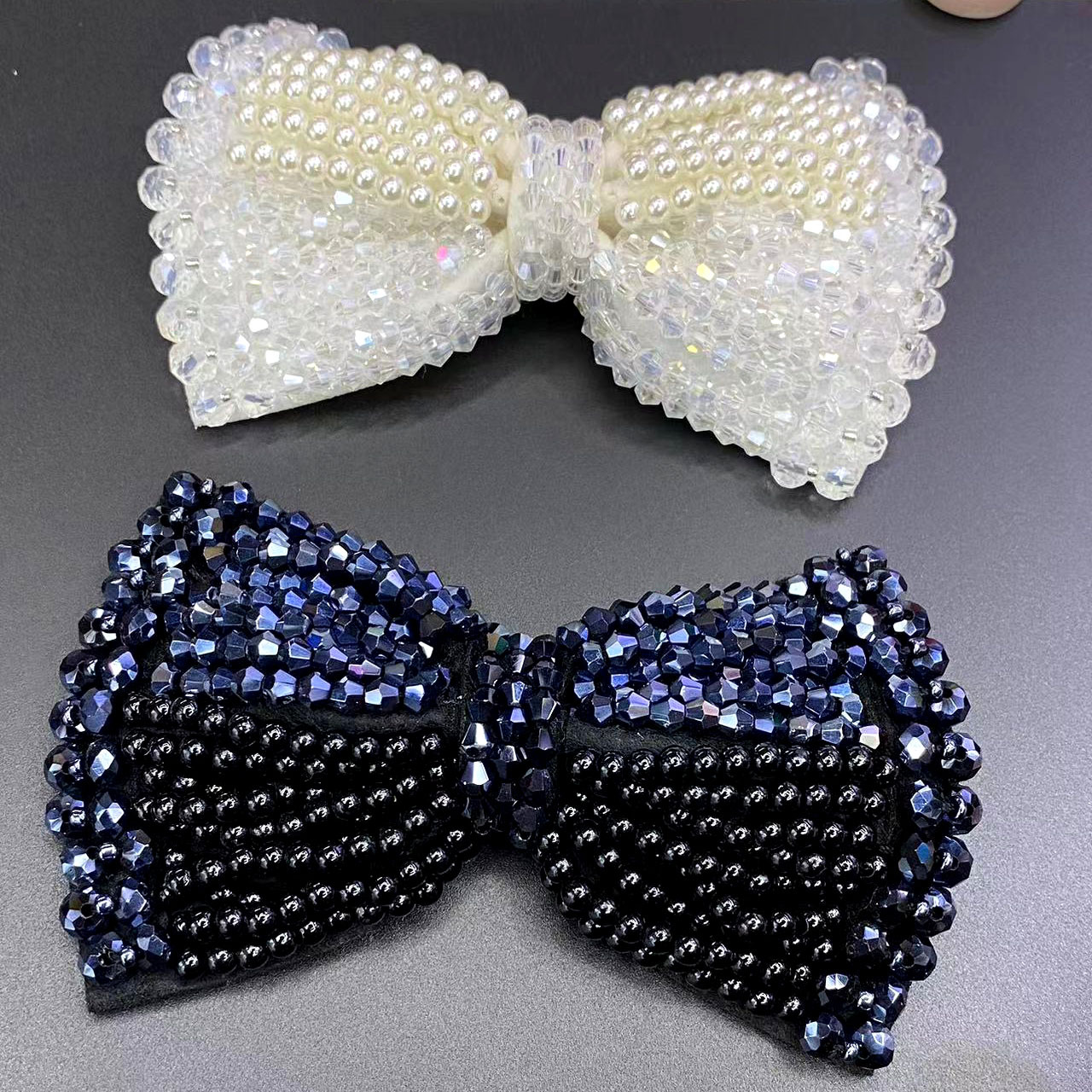 韩版水晶珍珠蝴蝶结发饰头饰鞋帽服饰手工串珠配件 厂家直销批发详情4