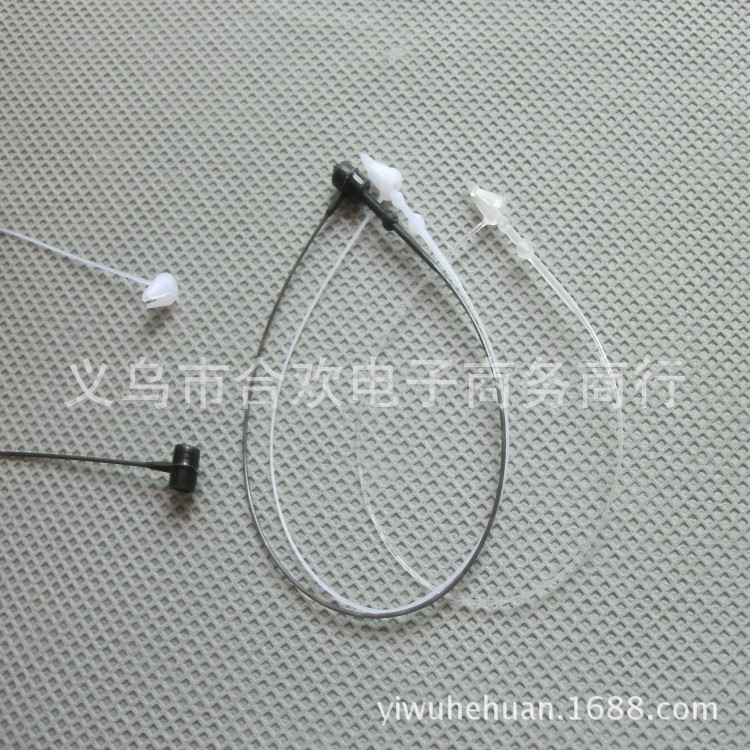 义乌厂家直销服装辅料9英寸透明白色吊牌绳塑料PP手穿针子母扣详情3