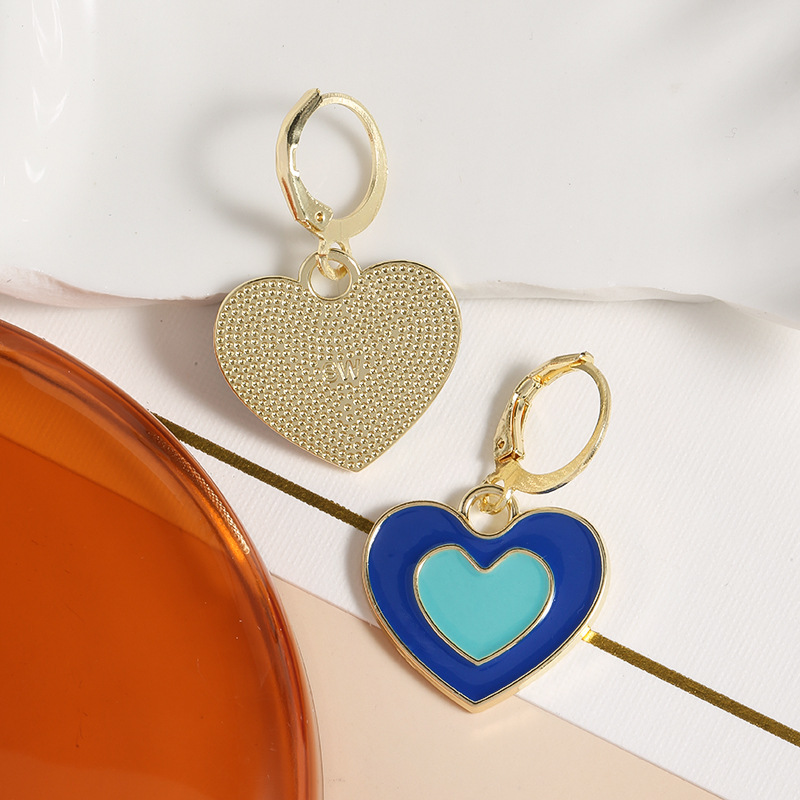 Klein blue series earrings, fashionable, retro and niche, flower-shaped heart-shaped butterfly earrings, personalized and elegant earrings wholesale pic 7