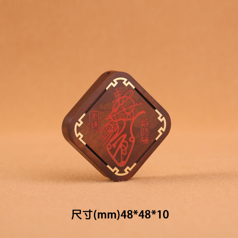 Lightning-struck jujube wood inlaid with cinnabar pendant, Taoist ritual implements item, Five Thunder token, Yin-Yang, Taiji, Bagua Taoist pic 4