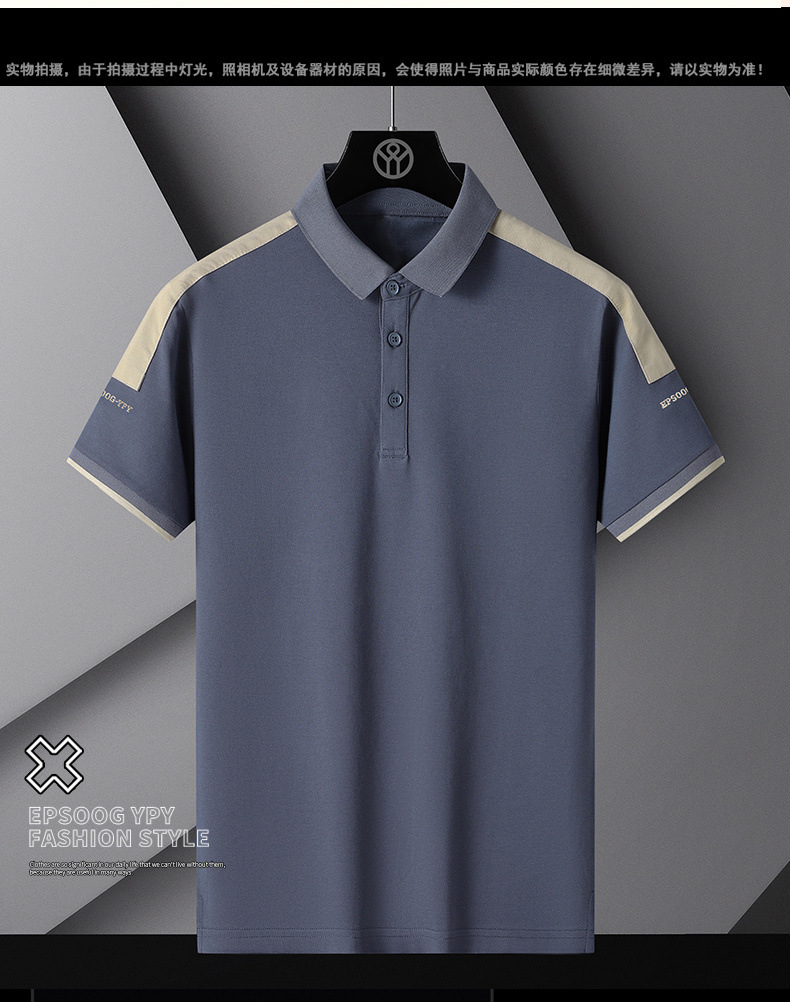 夏季短袖商务 polo衫男T恤薄款翻领半袖爸爸装商务休闲潮牌衣服详情11