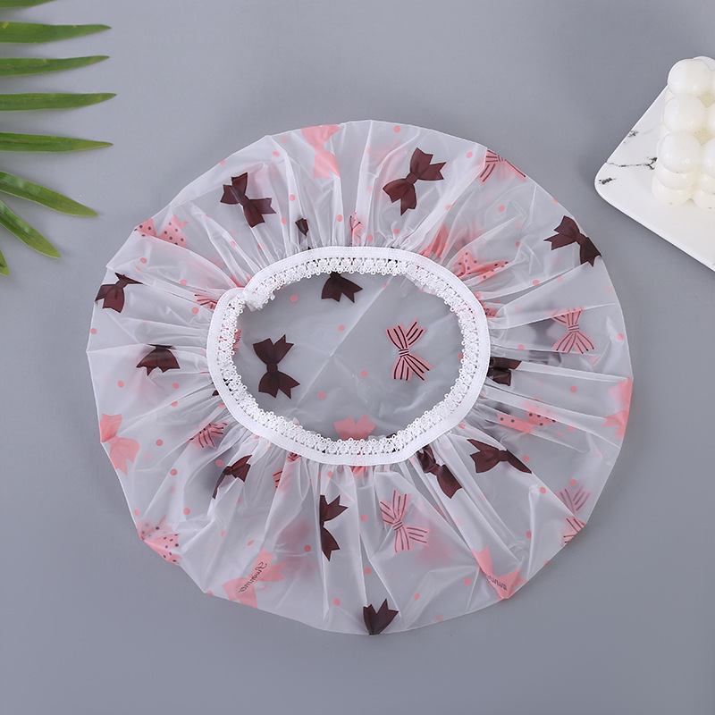 创意PEVA印花浴帽双层加厚防水洗澡淋浴头套卡通可爱发膜帽现货详情24