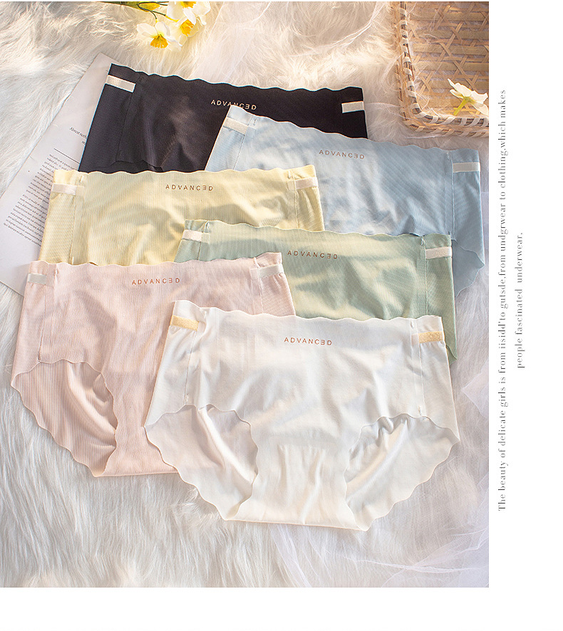 Ice Silk Traceless Girl Student Solid Color Underwear for Women, Summer thin Breathable pure Cotton antibacterial crotch mid-waist triangular underwear pic 14