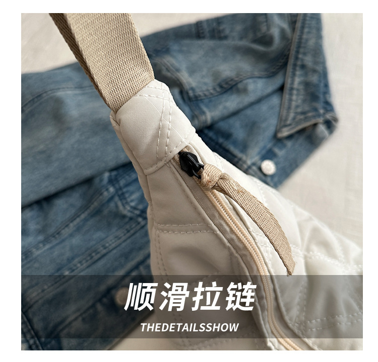 菱格绣线潮小众饺子包女2020新款仙女百搭腋下包时尚纯色单肩小包详情4