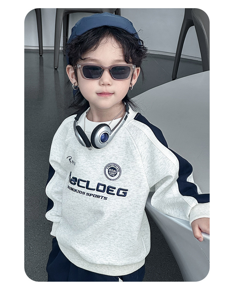 男童卫衣春秋款儿童秋装2024新款男孩秋季套头上衣机车风痞帅童装详情11