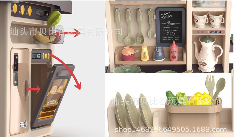 New spray kitchen toy house, simulation steam water for cooking, large size pic 23