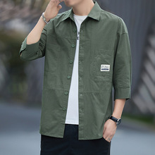 New Korean loose short-sleeved T-shirts for young men. Two pieces of cotton half-sleeved faux faux T-shirts for students, cool and oversized pic 29