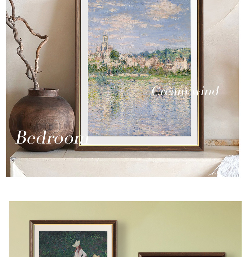 法式复古客厅装饰画莫奈小众艺术酒店工装餐厅卧室走廊过道挂画详情3