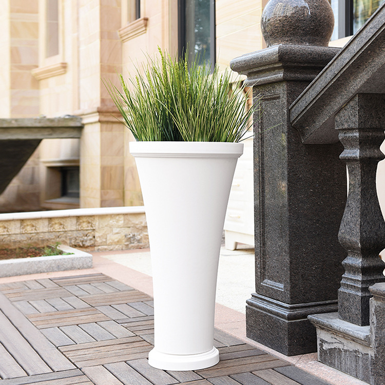 现代酒店装饰居家园艺花盆花盆摆件出口欧洲时尚花盆落地高款简约茏达森园艺51036型号详情6