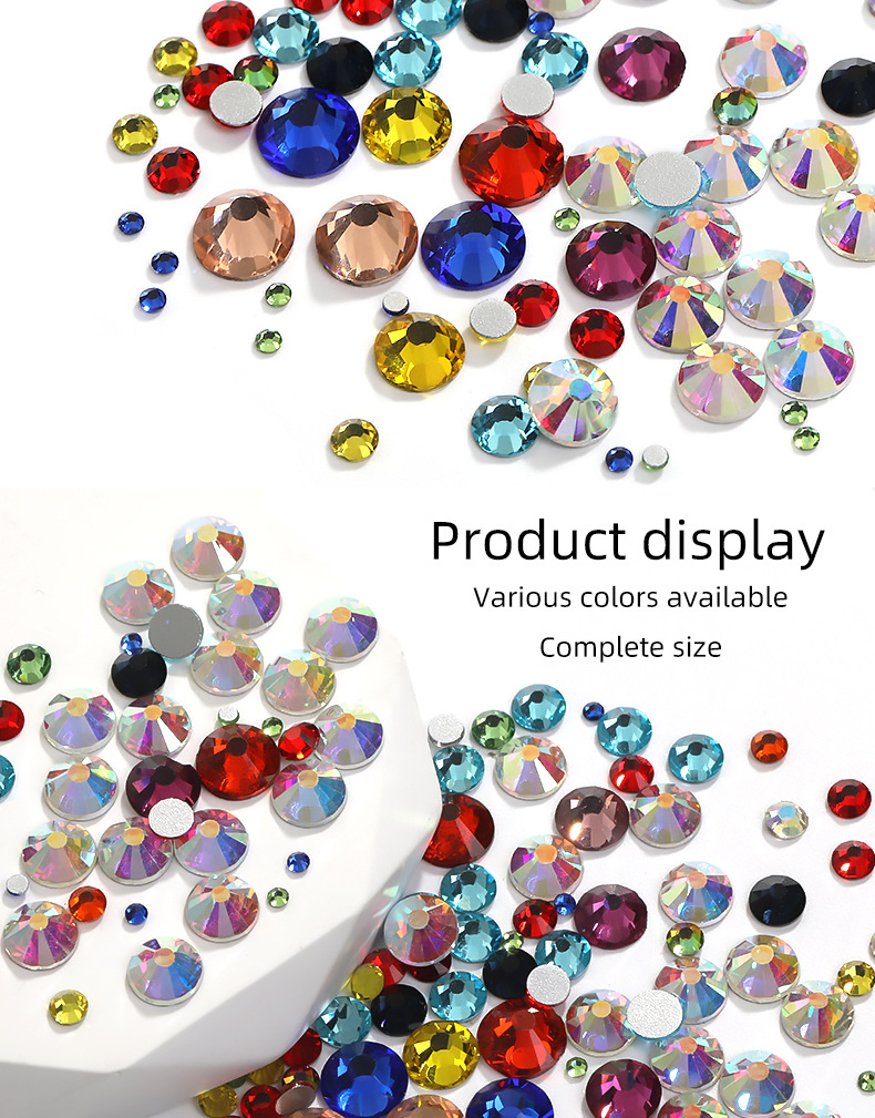国贸A钻超闪玻璃钻手机壳贴钻服装饰品发饰diy饰品配件圆形平底钻详情14