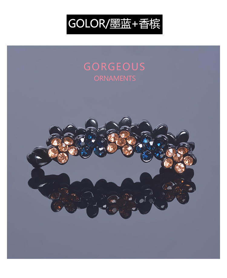 Wholesale Korean banana clips, vertical clips, ponytail hair clips, hair accessories, rhinestones, elegant twist clips, hair accessories, anti-slip top clips pic 7