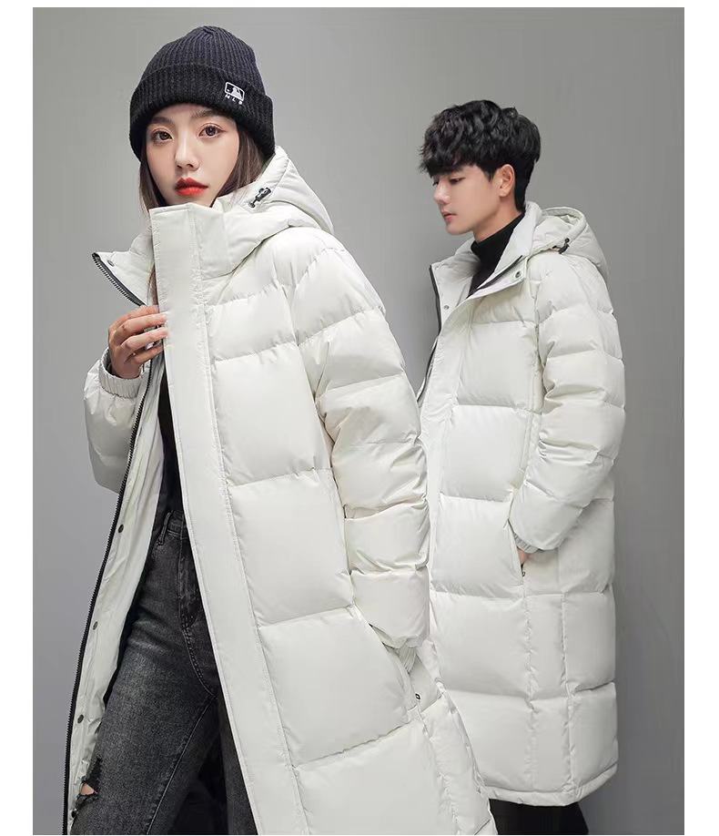 厂家直批男士长款女士长款过膝加厚中戏校服白鸭绒羽绒服款学生潮详情4