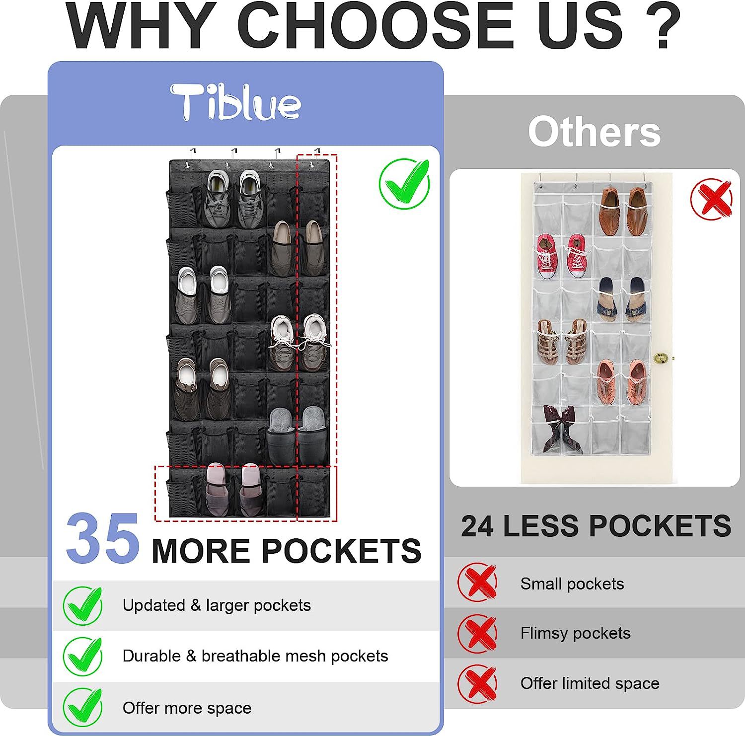 跨境热卖24格门后挂袋储物袋收纳袋鞋子收纳袋多层网格收纳挂袋详情34