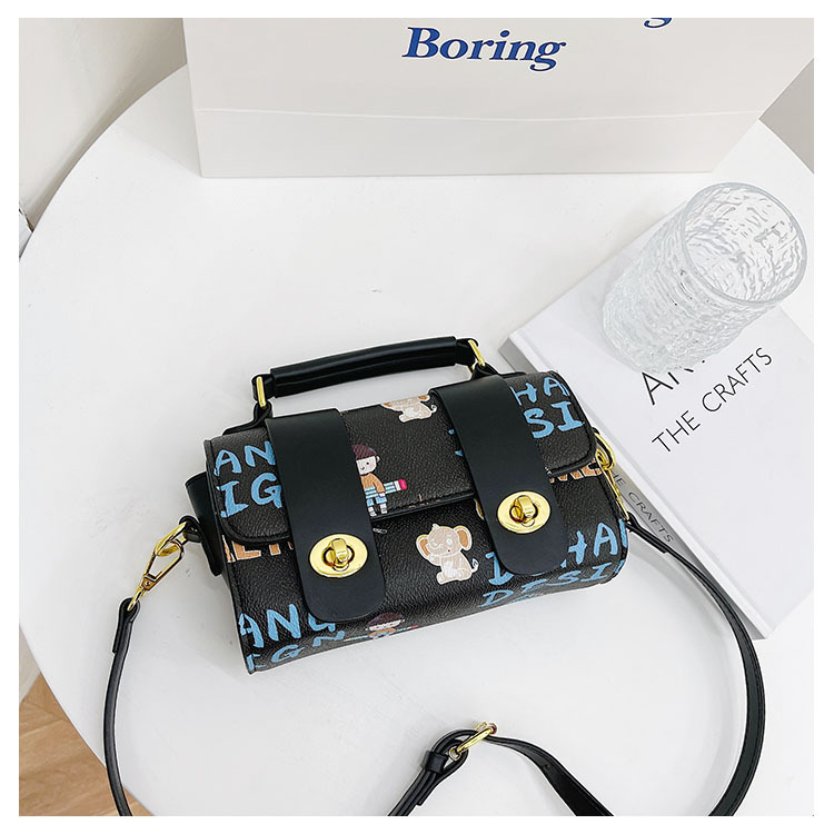 PU popular hand-held small bag for girls 2021 new Korean style fashion graffiti Instagram teenage girl single-shoulder crossbody pillow bag pic 8