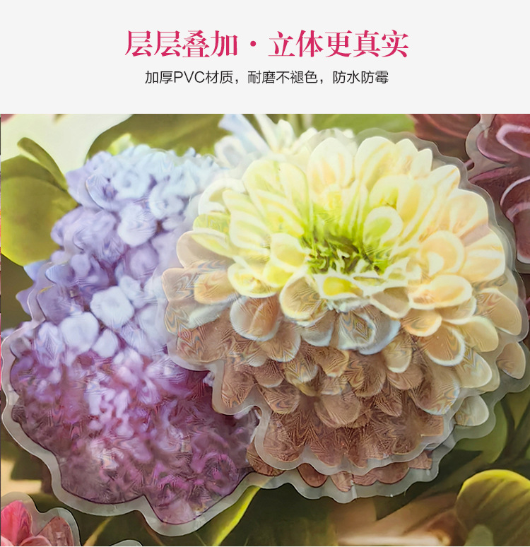 花瓶装饰相框贴画贴纸立体层层贴卧室墙面贴花自粘防水墙壁补洞贴详情4