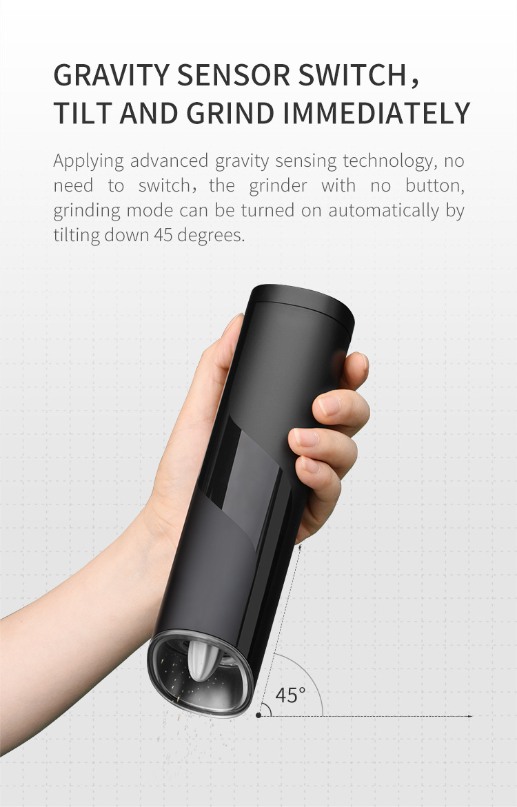 新款研磨器家用黑胡椒海盐研磨器创意重力感应式电动研磨器批发详情3