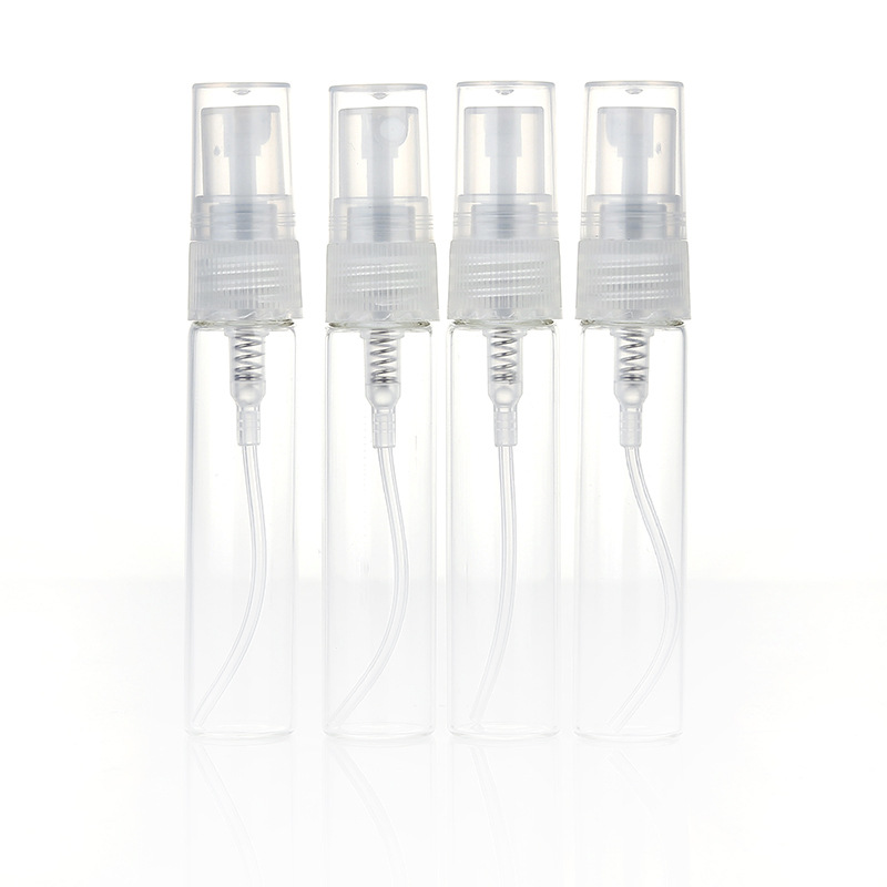 Available in stock: 2ml, 3ml, 5ml, 10ml black and white spray perfume samples, glass portioned spray empty bottles, pulled tube bottles pic 1