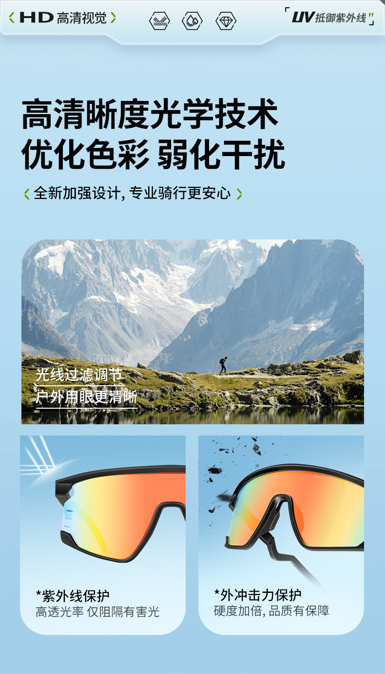 外贸跨境新款炫彩墨镜女户外运动太阳镜防风沙骑行眼镜登山护目镜详情2