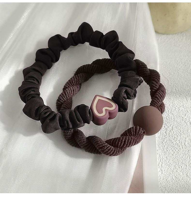 简约耐用橡皮筋女扎头发绳高弹力不伤发头绳发饰时尚马尾发圈头饰详情21
