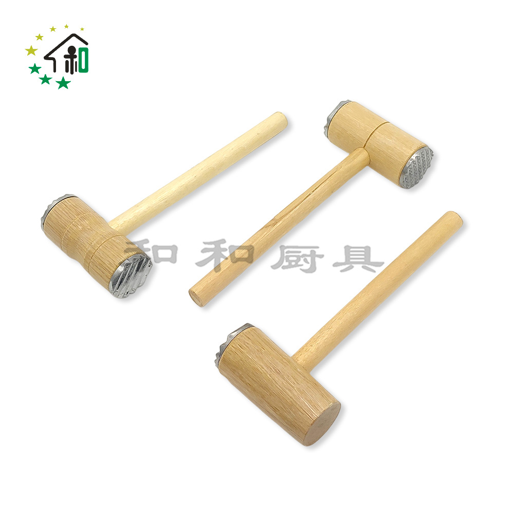 Kitchen wooden handle meat hammer, double-sided tendon breaker, steak hammer, tender meat beating hammer, meat smashing hammer, aluminum alloy meat loosening hammer pic 22