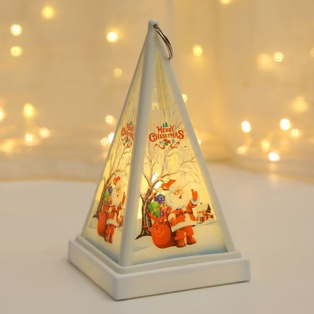 New Christmas decorations: Hand-held triangular wind lamps, night lights, pendants, LED electronic candles, candlestick lights pic 18