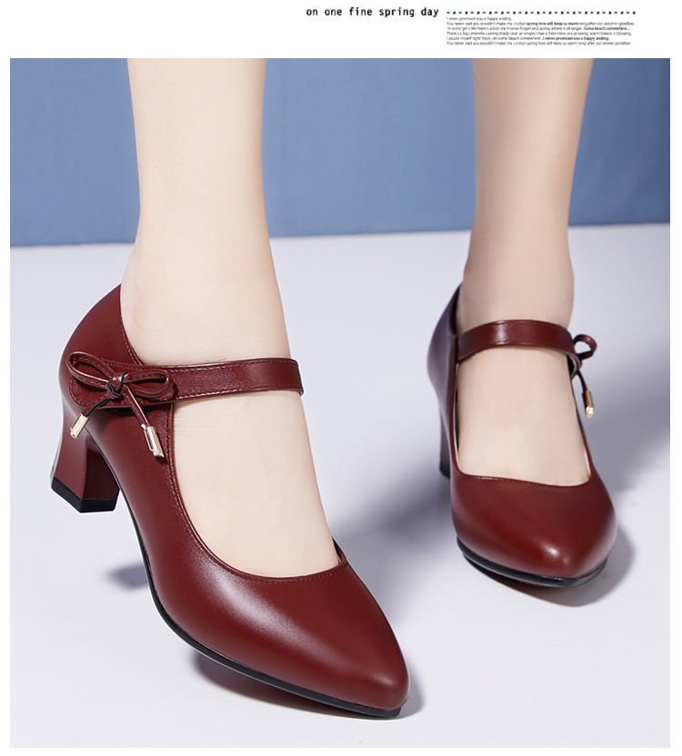 夏季新款女式软皮单鞋时尚扣带不跟不磨脚高跟职业女鞋详情13