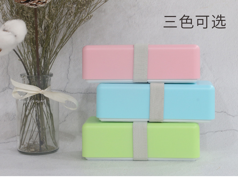 INS japonés de doble capa comprimido lunch box plegable pequeño fresco simple bento box para adultos estudiantes con lunch box pic 12