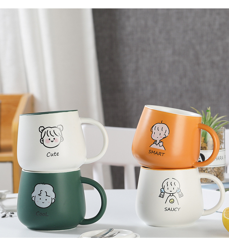 Cute ceramic cups, ins couple mugs, high appearance level, household breakfast cups, coffee cups, souvenirs, water cups wholesale pic 31