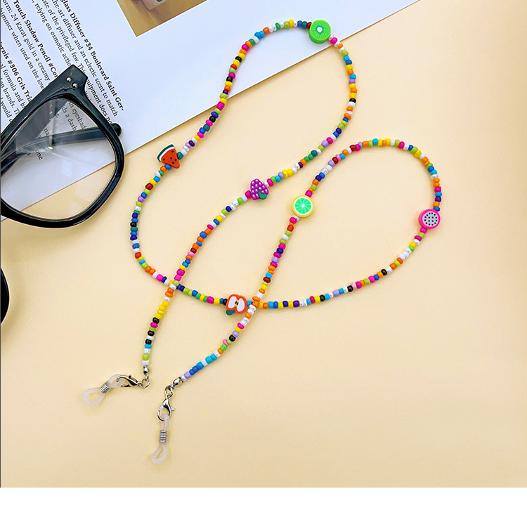 彩色米珠眼镜链饰品防掉挂链口罩链多巴胺链条创意小众挂脖手工链详情6