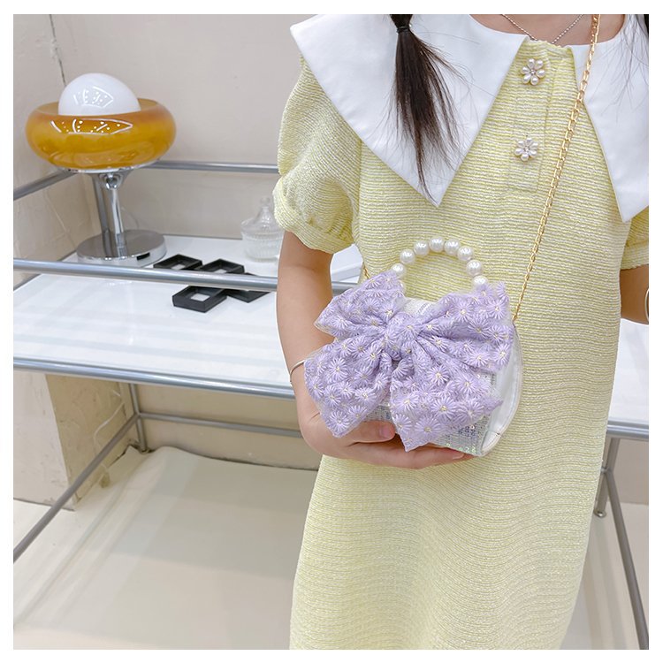 可爱女童斜挎包小香风时尚儿童手提斜背包包公主淑女珍珠包单肩包详情35