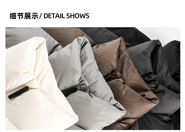 2024新款日系简约三防纯色羽绒服男女90白鸭绒外套冬季加厚羽绒服详情9