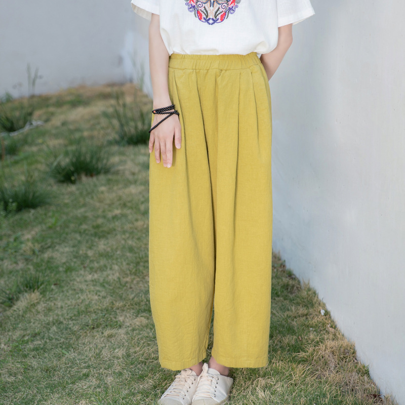 New Spring/Summer 2023 artistic and retro loose linen drape casual pants pic 23