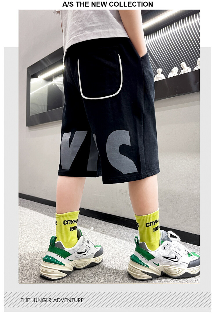 The 2022 new summer loose and stylish cotton capri shorts for boys are a trend of casual summer pants for middle-aged children pic 38