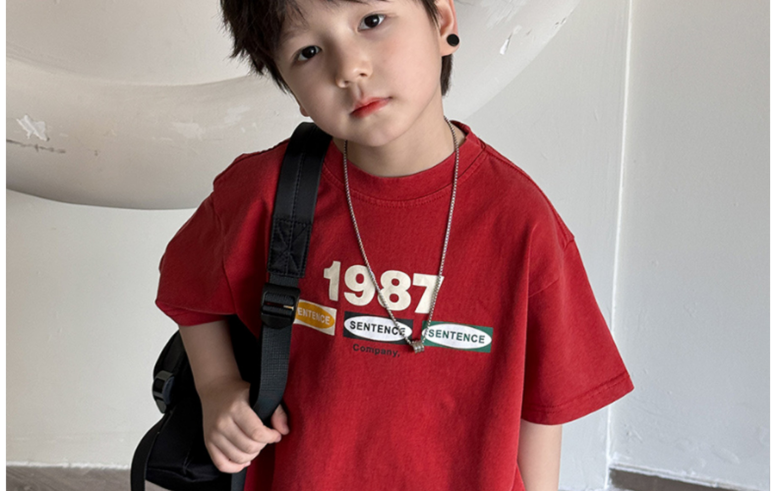 夏季童装新款儿童印花短袖T恤男童字母做旧复古半袖上衣街头潮款T详情14