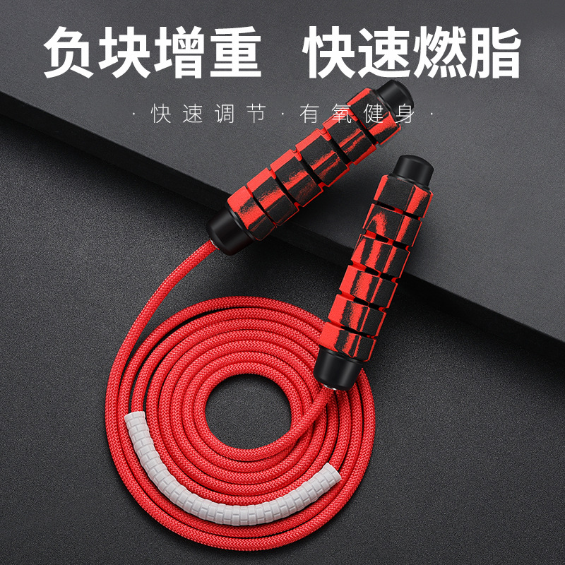 昂拓亚马逊外贸爆款铝合金负重跳绳健身体育用品重力PVC轴承跳绳详情5