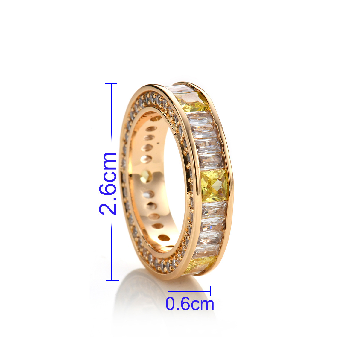 跨进热销厂家批发丝巾扣纯铜镶方锆戒指圈高档真金电镀戒指圈详情1