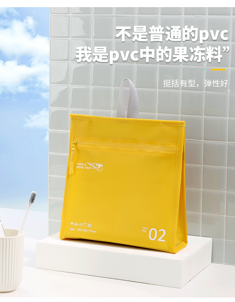 新品防水洗漱包PVC化妆品游泳收纳袋旅行手提ins风化妆包批发详情7