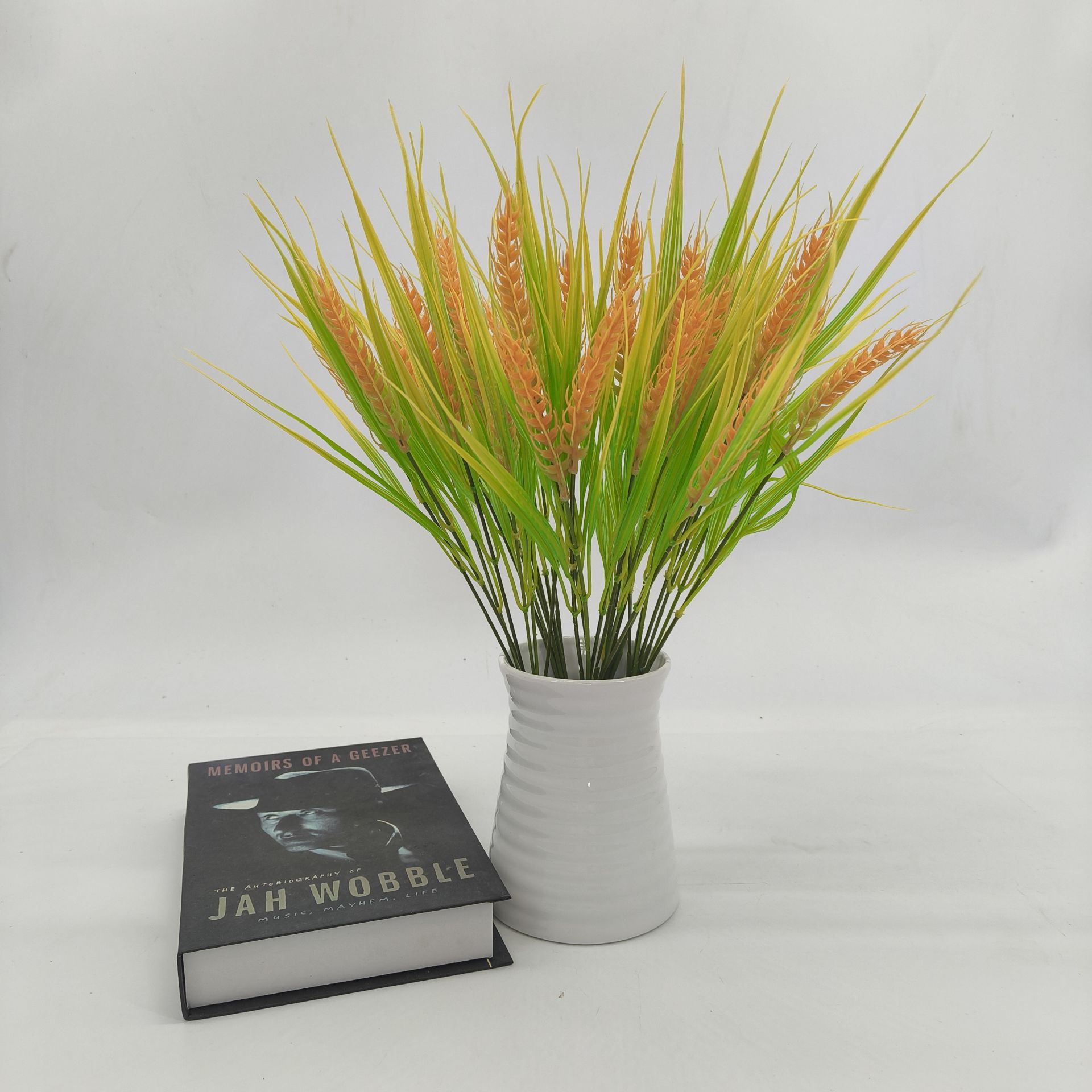 7头仿真麦穗绿植稻穗水稻装饰舞蹈道具大麦子稻谷摆件塑料仿真花详情3