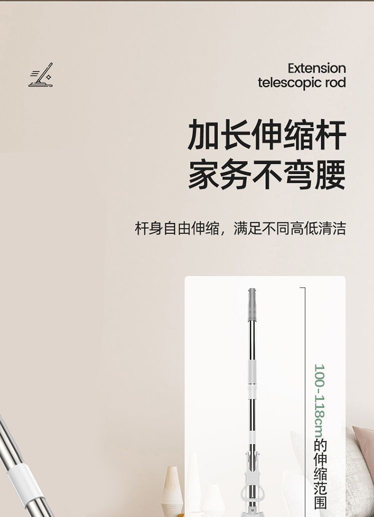 海绵拖把吸水地拖胶棉不锈钢拖布免手洗对折滚轮式挤水家用一拖净详情3