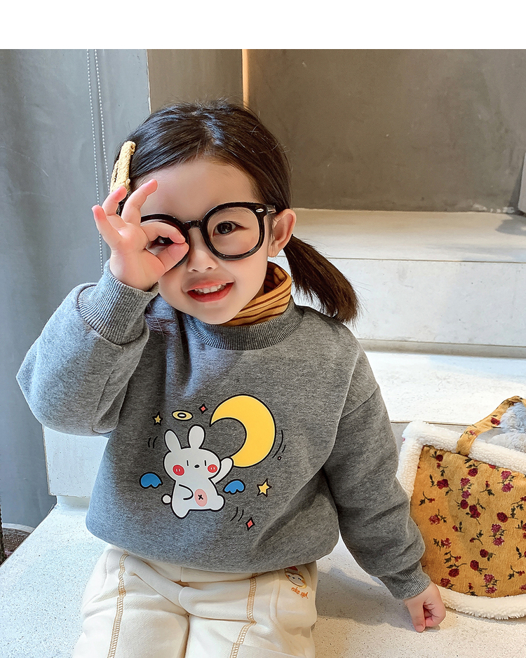 儿童加绒卫衣女童冬季2022新款秋冬韩版百搭上衣小童洋气宝宝冬装详情39