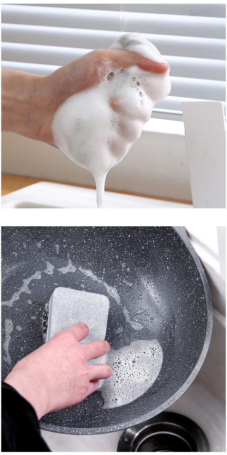 Double-sided sponge, kitchen cleaning, dishwashing sponge block, household dishwashing cloth, thickened sponge, scouring pad, cleaning cloth wholesale pic 3