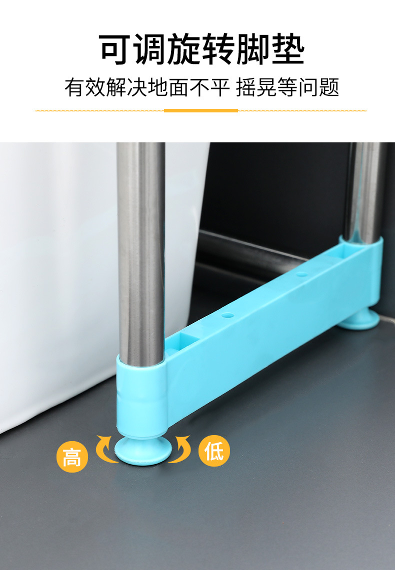 多层免打孔马桶不锈钢收纳架卫生间浴室置物架落地壁挂厕所洗手间详情5