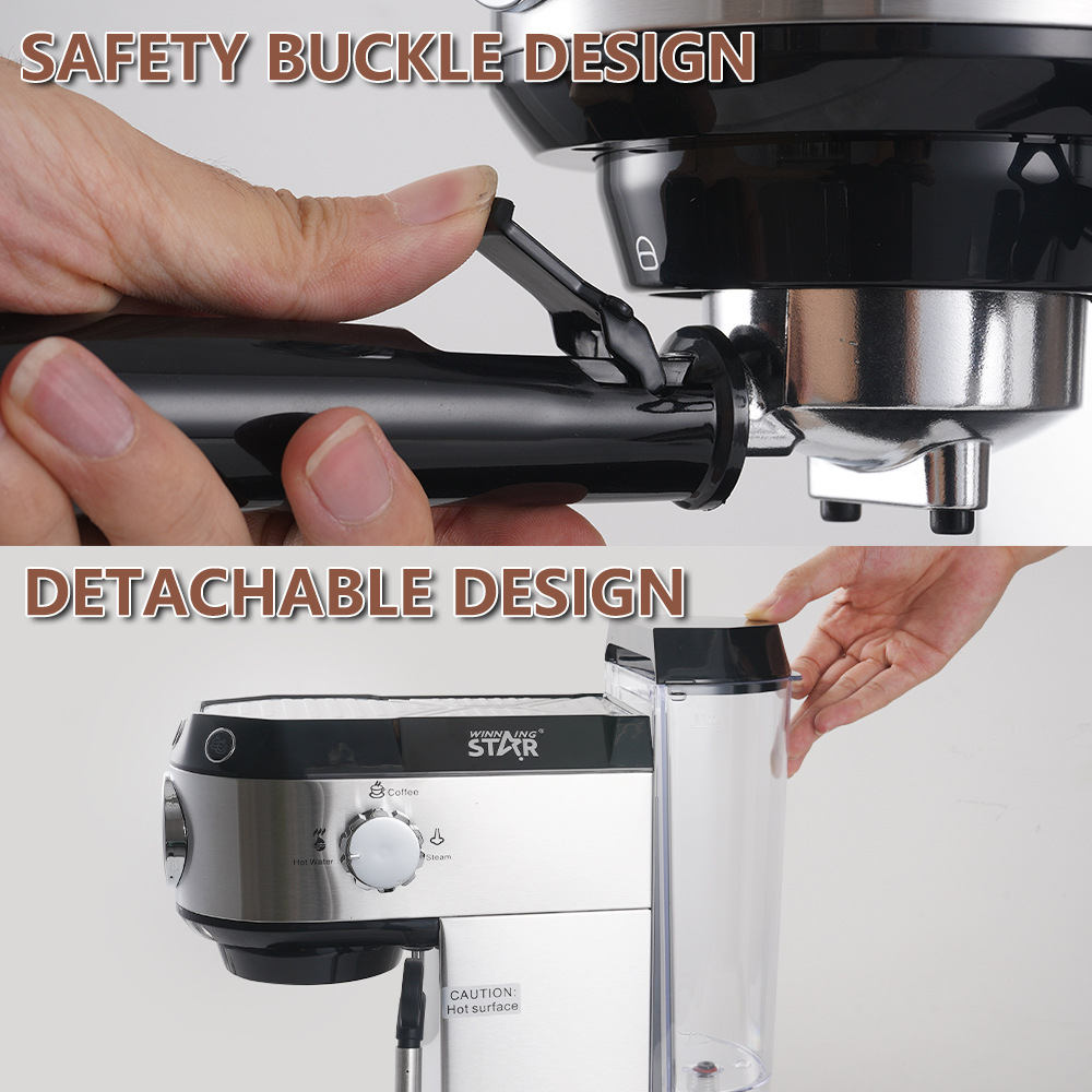 Winningstar British and European standard home coffe maker for making tea, coffee, steam milk and coffee pic 2