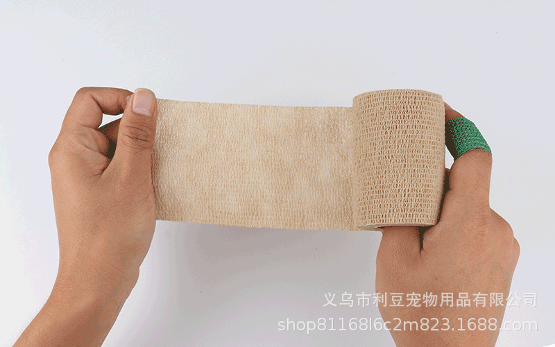 5cm*4.5m粉色宠物绷带弹性无纺布自粘绷带猫狗脚部护理纱布不粘毛详情13