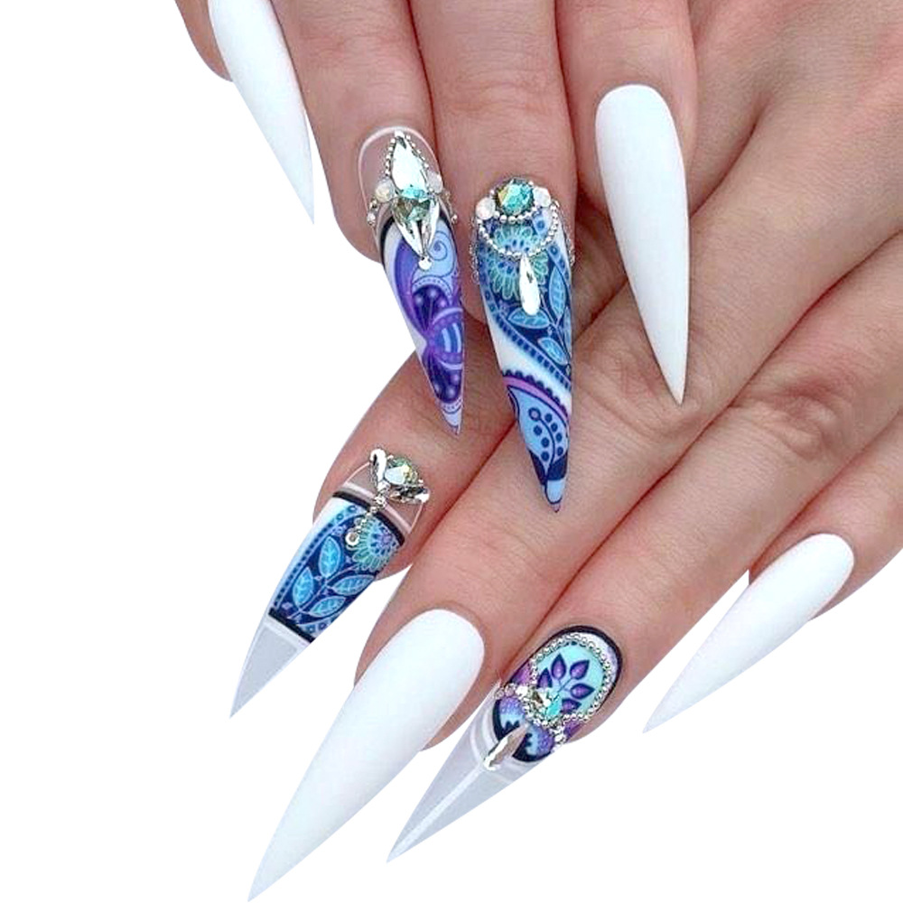 Thin, seamless nail sheets, high-transparency folded, seamless false nails, pointed ballet nails, almond nails, European and American style pic 22