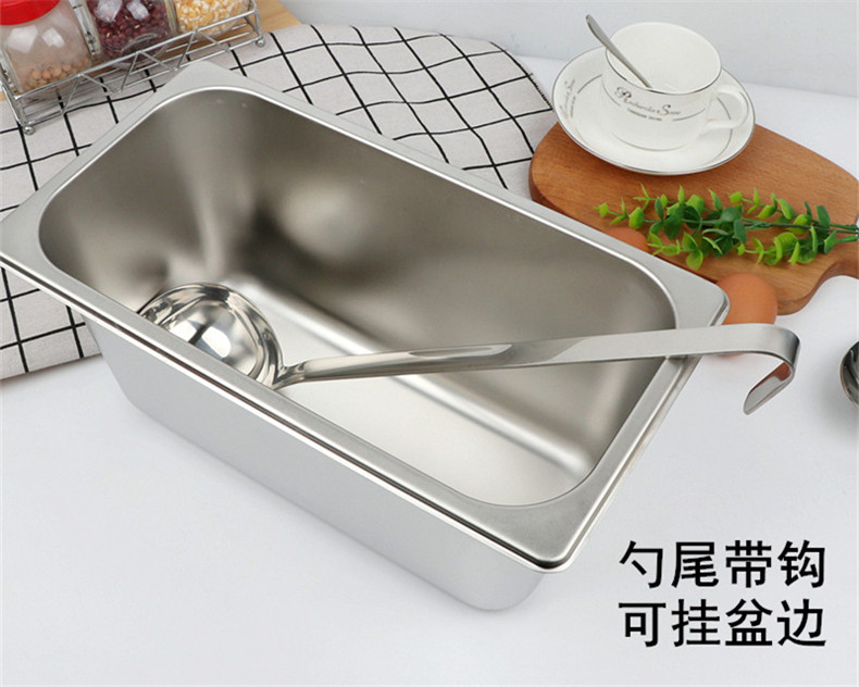 BB4C批发加厚不锈钢长柄厨匙带钩汤勺漏勺汤匙份数盆打菜勺厨详情13