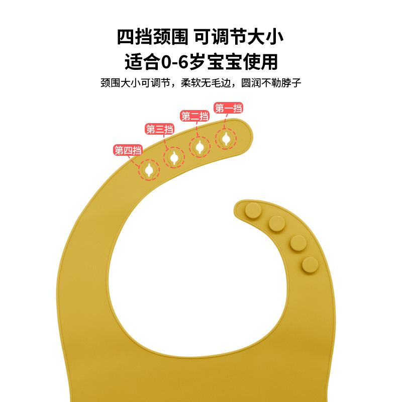 硅胶儿童餐具食品级圆形分格餐盘母婴餐具宝宝辅食碗叉勺围兜套装详情6