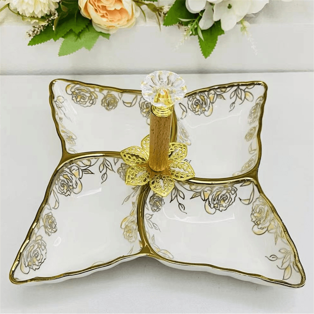 A set of household light luxury and high-end printed bowls, bone China 2024 new style, beautiful ceramic bowls, plates, bowls and tableware pic 3